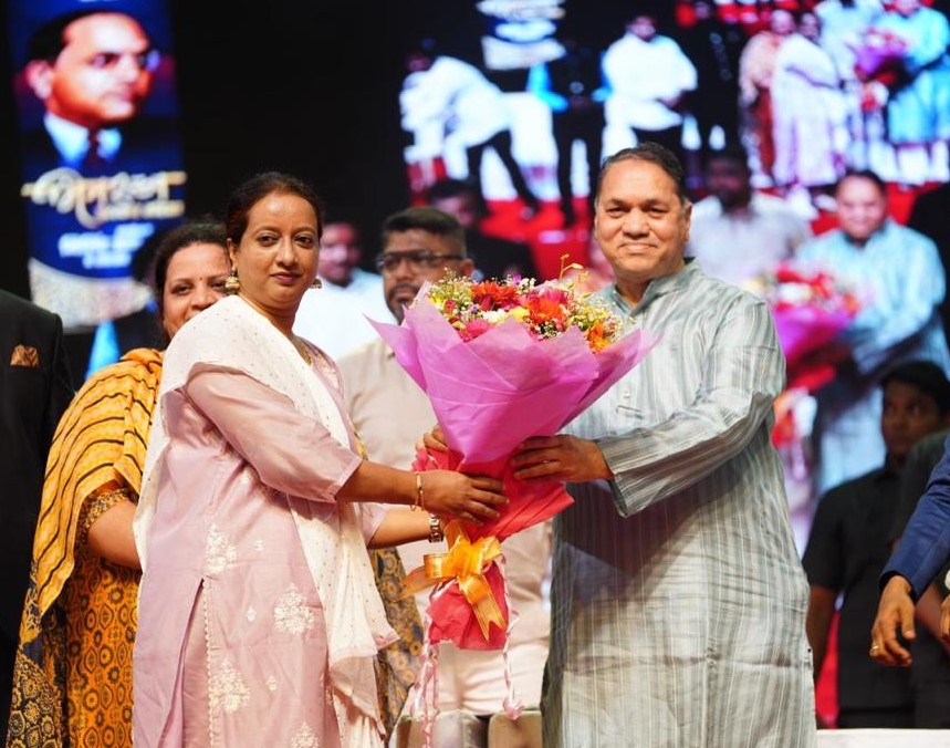 NTP+ President being awarded the Bhim Ratna Award during a function at Mumbai
